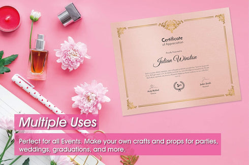 Pink Metallic Paper, 100-Pack Light Pink Shimmer Paper, 120 GSM, 8.5 x 11 Inches for Crafting