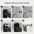 SEIDO 28 Inch 2-Tier 304 Matte Black Double Towel Bar, Heavy Duty Square Ladder Towel Rack for Bathroom Wall Mounted