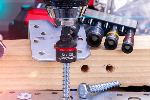 5-Piece SAE Nut Driver Set, Impact Magnetic Nut Setters, S2 Steel, Imperial Sizes 1/4"-1/2"