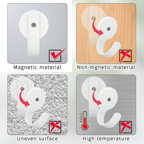 FYY Magnetic Wreath Hanger, 2 Pack Heavy Duty Magnets with Hook for Refrigerator, Christmas Decoration for Metal Doors