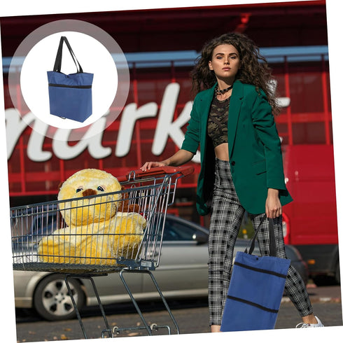 Compact and Lightweight Folding Shopping Cart with Wheels