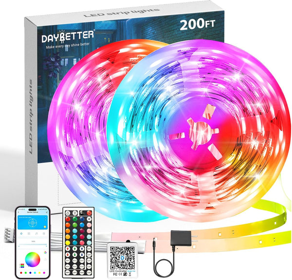 DAYBETTER Led Strip Lights 200 ft (2 Rolls of 100ft) Smart Led