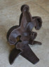 Lulu Decor Cast Iron Fleur De Lis Door Stop, 2 Lbs, Antique Brown Door Stopper (Set of 2)