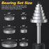 1/4 6 Set (1/8", 1/4", 5/16", 3/8", 7/16", 1/2") Shank Professional Rabbet Router Bit with Bearings - Interchangeable