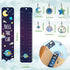 Zonon 12 Pcs Space Bookmarks with Metal Charms, Cat Moon Star Celestial Bookmarks for Children, Inspirational Quotes