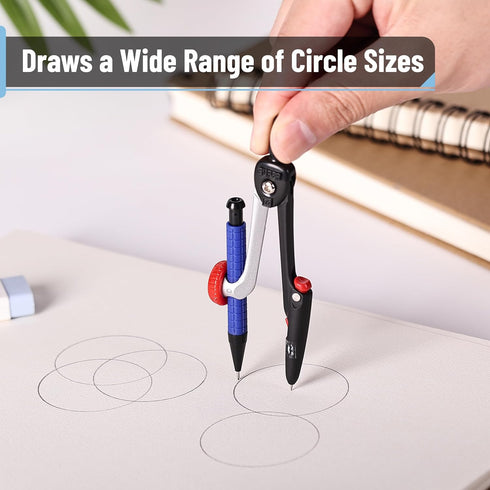 Mr. Pen Compass for Geometry, Mechanical Pencil Style Drawing Tool, Math Drafting Tools, Circle Drawing Compass