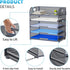 Marbrasse Paper Organizer Letter Tray, 5 Tier Mesh File Organizer with Handle for Home Office Supplies - Grey