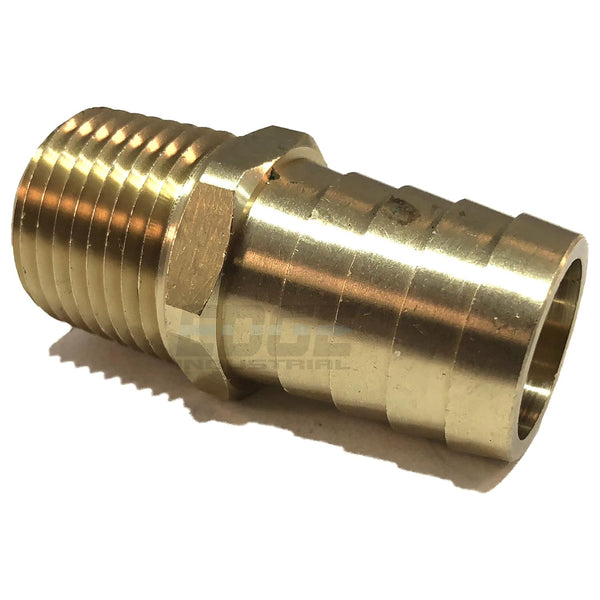 3/4" Hose ID to 1/2" Male NPT MNPT Straight Brass Fitting for Fuel/AIR/Water/Oil/Gas/WOG (Qty 1)