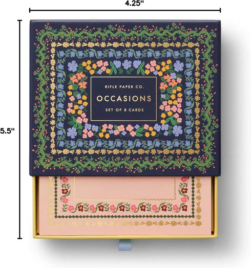 Set 8, 4.25" 5.5" RIFLE PAPER CO. Wildwood Thank You Keepsake Card Boxed of L x W Blank Interior Lets Your Thoughtful