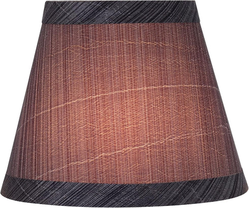 Aspen Creative 32061-2A, 3" 5" 4" Set 2 Hardback Empire Clip-On Chandelier Lamp Shade, Grey and Black, Top x Bottom x