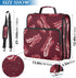Fisyme 3 Red Bacons Retro Zipper Binder Ring with Zipper and Shoulder Strap Large Capacity Multi-Pocket Binder