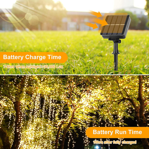 288FT 800LED 4-Pack 72FT 200 8 Extra-long Solar Fairy String Lights, LED Outdoor Twinkle Lights Waterproof, Lighting