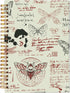 Moth Dead Head Notebook, Skull Notebook, Goth Gothic Journal, Vintage Moth Butterfly Spiral Notebook 5.5x8.3 Writing