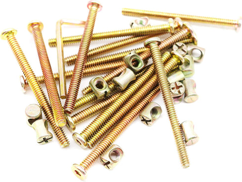 binifiMux 15-Pack 1/4-20 x 3 Crib Screws, Zinc Plated Hex Socket Cap Bolts for Bunk Bed Furniture