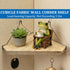 YBhuoo 2PCS Fabric Wall Corner Shelf with Hooks, Wooden Cubicle Organizer Storage Shelf with Hangers Cubicle