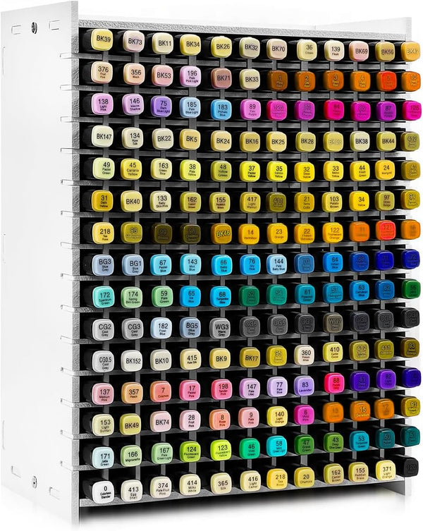 Marker Organizer for 180 Markers with Removable Divider, Desk Storage Rack for Colored Pens