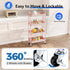 4-Shelf NEWBULIG Rolling Storage Cart, Metal Mobile Utility Organizer Shelf with Lockable Wheels, Space-Saving
