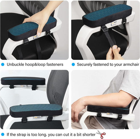 Chair Armrest Cushions, Cooling Gel Office Chair Armrest Pads, Comfy Gaming Chair Covers for Elbows, Set of 2