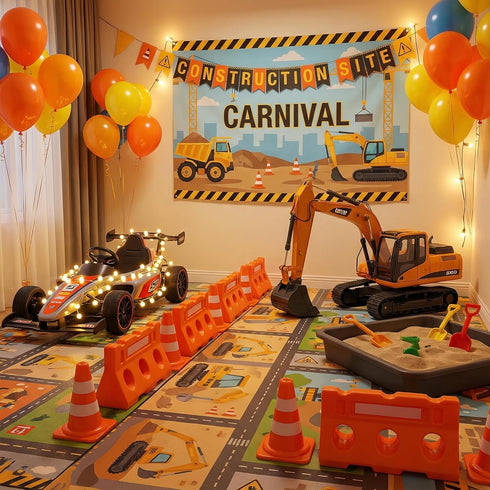 60/100 Pack 1 Inch Setups Orange Mini Traffic Cones and Miniature Fence Barricade Signs(Requires Assembly).Perfect as