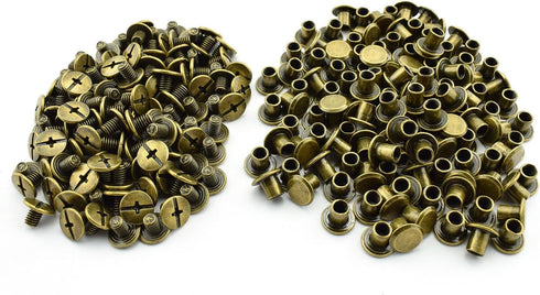 LQ Industrial 120pcs Chicago Screw Slotted Philip Head Binding Screws, Rivet Book Binding DIY Leather Craft