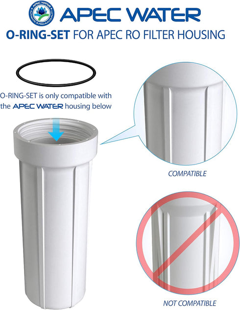 Set 3 3.5" APEC Water Systems Pcs O.D. Replacement ORing for Reverse Osmosis Water Filter Housings with Lubricant