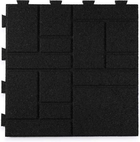 Playsafer Squarescape Rubber Interlocking Tile for Outdoor and Indoor Use | 16"