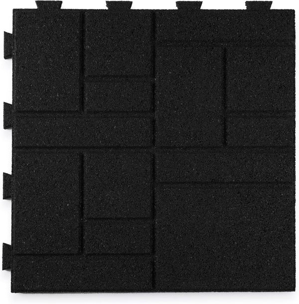 Playsafer Squarescape Rubber Interlocking Tile for Outdoor and Indoor Use | 16"