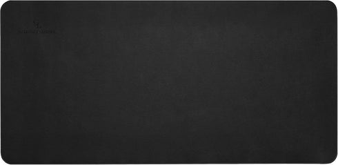 Gallaway Leather Desk Mat, Large 36" x 17" Black Office Desk Pad, Elegant Computer Desk Cover Protector