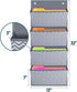 Folder Hanging Wall Mounted Storage Holder Pocket Chart, Fabric Organizer for Home School - Wave Pattern (4 Pockets)
