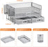Marbrasse 3 Tier Mesh Desk Organizer with Drawer, Multi-Functional Paper Letter Organizer and Accessories for Home