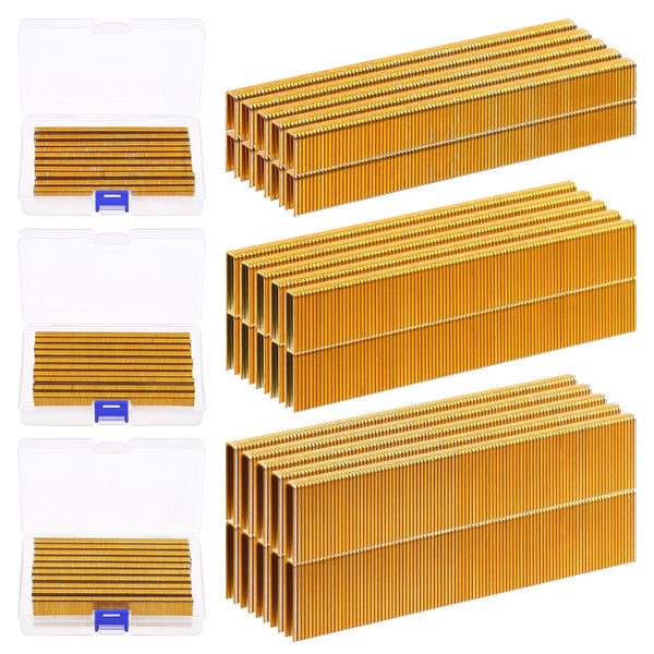 Glarks 2000Pcs 18 Gauge Narrow Crown Staples, 1/2 Inch Galvanized Assortment Kit for Electric Stapler, Pneumatic DIY