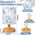 VIHOSE Blue Floral Kids Table Lamp for Bedroom Kids Bedside Lamp with Linen Wooden Nightstand Cartoon Nursery Lampshade