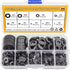 Black Zinc Plated Alloy Steel Flat Washers Set, 580 Pieces in 9 Sizes - M2 M2.5 M3 M4 M5 M6 M8 M10 M12