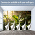 QZLITHOTIC Custom Size Wall Mural Botanical Green Fiddle Leaf Fig Sunlight Indoor Garden Scene SelfAdhesive Wall Fabric