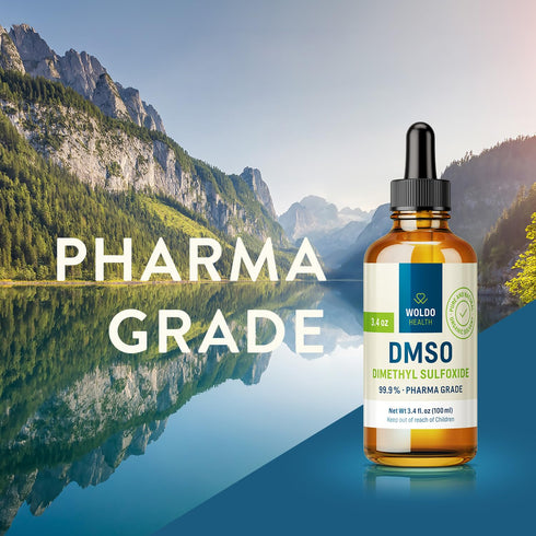 DMSO (Dimethyl Sulfoxide) 99.9% Pharmaceutical Grade, 3.38oz Glass Bottle with Dropper