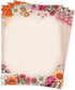 Flower Paper Stationery, Vintage Floral Letterhead Paper 8.5 x 11 Inches, 50