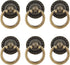 6Pcs Vintage Bronze Drop Ring Knobs, Antique Drawer Pull Round Handle with Screws for Dresser Cabinet