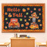 Fall Bulletin Board Decorations with Maple Leaves, Pumpkin, Scarecrow Truck Cutouts and Bulletin Boarder Stickers