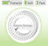 Mr. Pen 360 6 Inch, 2 Pack, - Degree Protractor, Clear Full-Circle Protractors for Precise Angle Measurement, Ideal