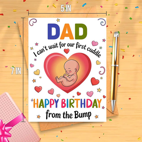 Moonlit93 Dad - I Can't Wait For Our First Cuddle Happy Birthday From The Bump! Card - Ideas Birthday Card For Dad