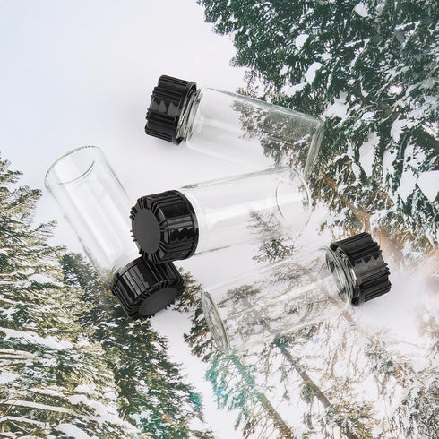 45Pcs Glass Lab Sample Vials, 10ml Transparent Liquid Sampling Bottles with 10 Funnels