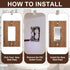4 (13 8.2cm,Single DoubleFill Pcs Walnut Wood Light Switch Cover Brown Outlet Covers Wall Plate Decorative Boho Plug