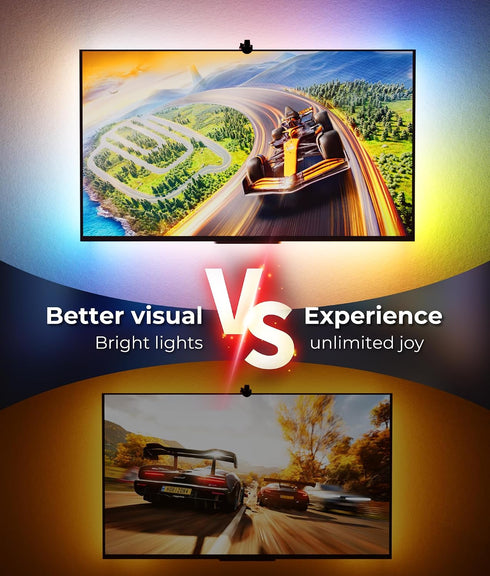 11.5ft 55-65'' DeckTok LED TV Backlight - TV Lights that Change with Screen for RGB LED Strip Lights Cuttable