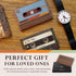 Cassette 1520 34 UNIC Retro Tape Business Card Holder Natural Walnut Wood Vintage Design, Holds Business Cards