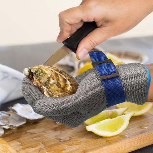 A9 1 Schwer ANSI Cut Resistant Glove, Food Grade Stainless Steel wire Mesh Metal Gloves, Knife Cutting Gloves