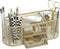 SUPEASY Mesh Desk Organizer, Desk Accessories with Pen Holder and 2 Drawers for Office Supplies - Golden Yellow