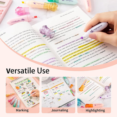 ACCloud 6 Highlighter Marker Pens Chisel Tip, Quick Dry, No Bleed, for Bible Study Notes Office Back to School Supplies