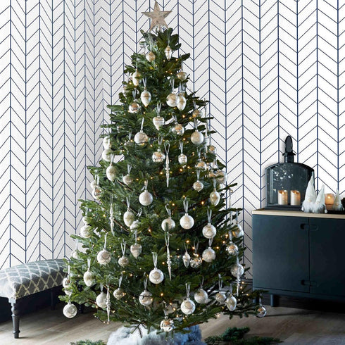 LXCREAT Removable Wallpaper Blue/White Stripes, Peel and Stick Vinyl for Home Renovation 17.71 in X 118 in