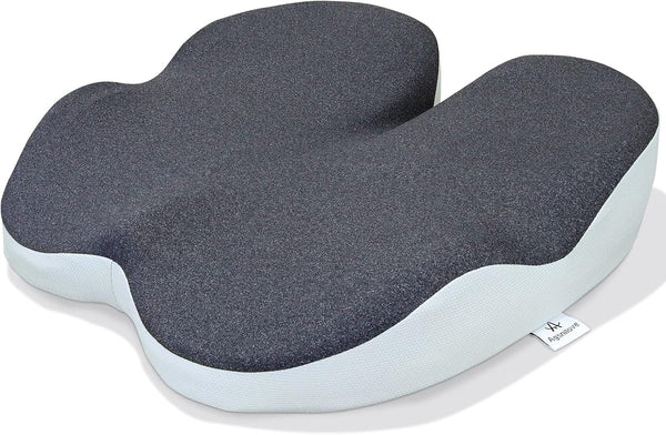 Slow Rebound Memory Foam Seat Cushion - Office Chair Cushion for Coccyx & Lower Back Pain Relief, Ideal for Travel