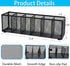 Black Mesh Pen Pencil Holder, Small Metal Desk Organizer Desktop Stationery Office Supplies Acessories Storage Stand, 6 Compartments Brushes Holder for Home School Classroom Teachers by Flytreal